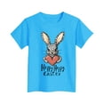 thumbnail image 1 of Lilgiuy Personalized Easter Shirt for Toddler Baby Boy Girl Easter Day Outfit, Summer Casual Short Sleeve Easter T-Shirt, Bunny Love Heart T-Shirts (Light Blue,4-5Years), 1 of 4