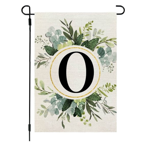 Lilgiuy Personalized Letter O Garden Flag Vertical Double Sided Initial Letter Last Name Garden Yard Hanging Flag for Patio Outdoor Decorations,12"x18"