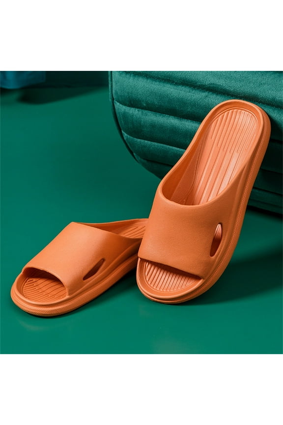 Pillow Slippers for Women and Men Non Slip Quick Drying Shower Slides Sandals Bathroom Beach Pool Soft Sole Slippers House Slippers for Oceanside Holiday Outdoor(Orange,8.5)