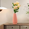 thumbnail image 1 of Lilgiuy Pink Plastic Vase Flower Vase Dried Flower Vase for Modern Home Decor, Fit for Foyer Living Room Fireplace Bedroom Kitchen, Housewarming Gift for Your Friends, 8.27" H, 1 of 6