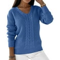 thumbnail image 1 of Lilgiuy Plus Size Oversized Sweater for Women Long Sleeves V-Neck Pullover Solid Color Casual Blouse Tops for Cold Weather, 1 of 5