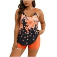 thumbnail image 1 of Lilgiuy Plus Size Swimsuit for Women 2024 Conservative Tankini Swimsuit Spring Summer Floral Print Loose Two Piece Bathing Suits Tank Top with Shorts Swimwear(Orange,3XL), 1 of 5