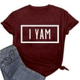 thumbnail image 1 of Lilgiuy Plus Size T Shirts for Women Cute Letter Print Tees Shirts Crewneck Summer Short Sleeve Tops Casual Loose Fit Blouses for Work Office Business, 1 of 5
