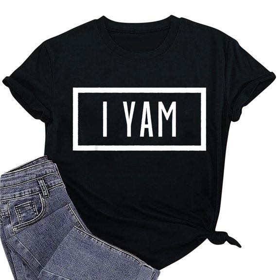 Lilgiuy Plus Size T Shirts for Women Cute Letter Print Tees Shirts Crewneck Summer Short Sleeve Tops Casual Loose Fit Blouses Streetwear