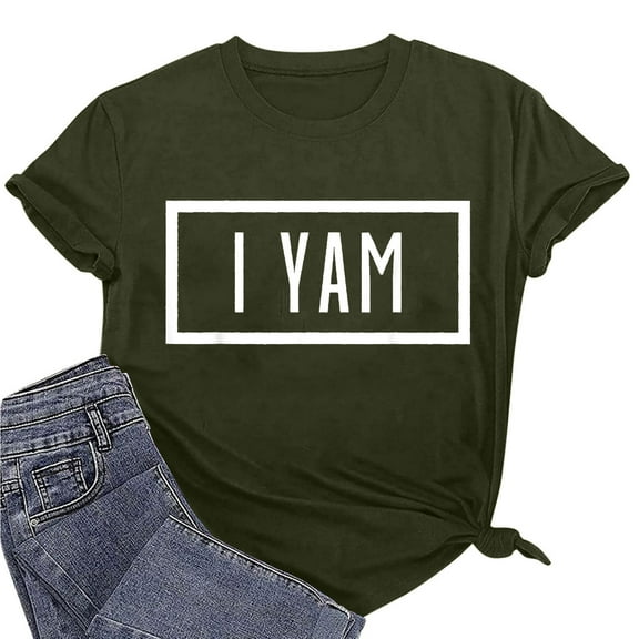 Lilgiuy Plus Size T Shirts for Women Cute Letter Print Tees Shirts Crewneck Summer Short Sleeve Tops Casual Loose Fit Blouses for Carnival Time