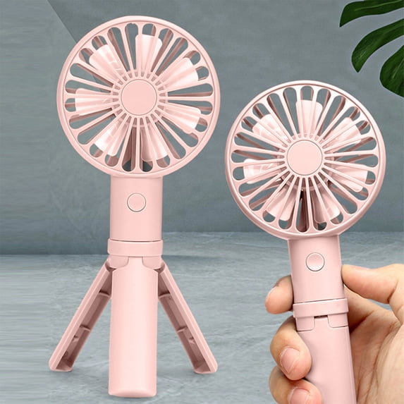 Lilgiuy Portable Handheld Fan, Adjustable Mini Hand Fan USB Rechargeable Battery Operated Fan, Small Low-noise Comfort Fan for Work Outdoor Travel Camp School, Pink