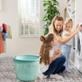 thumbnail image 1 of Lilgiuy Portable Laundry Basket, Storage Basket With Handles, Large Storage Baskets for Decor, Hollow Basket for Blankets, Toys, Clothes, Shoes, 12.40"x12.40"x10.24", Blue, 1 of 5