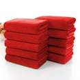 thumbnail image 1 of Lilgiuy Red Salon Towel, Pack of 10 (12 x 27 Inches) Solid Color Super Soft Cozy and Absorbent Microfiber Towels for Salon, Hand, Gym, Bath, Spa and Home Hair Care, 1 of 6