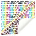 thumbnail image 1 of Lilgiuy Reversible Birthday Wrapping Paper Roll for Boys Girls Kids Men Women, Colorful Gold Foil Happy Birthday Lettering Love Heart and Stars - Gift Wrap Paper for Birthday Party, 27.5x19.68 in, 1 of 5