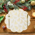 thumbnail image 1 of Lilgiuy Round Snowflakes Placemats Gold Christmas Tree Printed No Scalding Insulated Stain-resistant Reusable Household Placemats for Wedding, Banquet, Birthday, Party, Restaurant, 15" x 15", 1 of 6