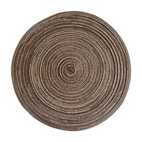 Lilgiuy Round Woven Placemats Table Mats for Dining Tables Woven Vinyl Washable Easy To Clean Plastic Non-Slip Place mats 15 inch for Dinner room, Kitchen, Farmhouse, Restaurants (Black)