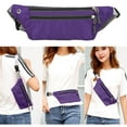 thumbnail image 1 of Lilgiuy Running Waist Pack, Belt Fanny Pack for Hiking Cycling Workout, Waterproof Runners Belt Jogging Pouch,Travelling Money Phone Holder for Running Gear Accessories, Purple, 1 of 6