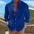 thumbnail image 1 of Lilgiuy Shirts for Men Casual Buttons Beach Non-positioning Print Turn Down Short Sleeve Shirt Blouse for Work Office, 1 of 5