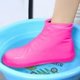 thumbnail image 1 of Lilgiuy Shoe Covers for Outdoor, Non-Slip Thickened Waterproof Overshoes Silicone Rubber Rain Shoe Cover for Cycling Protectors Apply to Men, Women, Kids, 11.81x7.08 in (Pink), 1 of 8