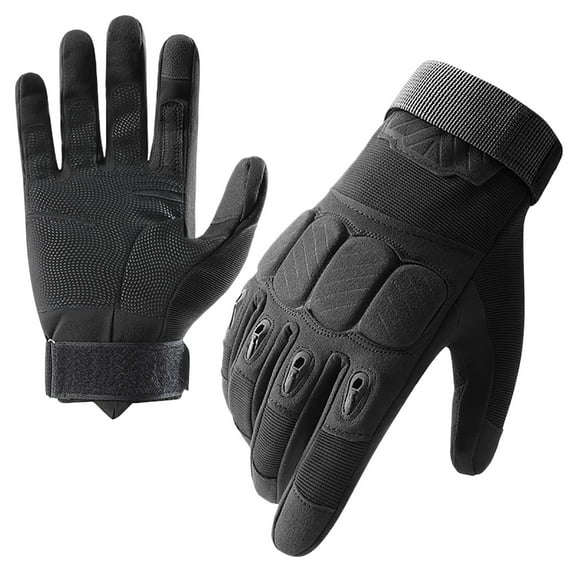 Lilgiuy Shooting Hard Knuckle Gloves for Men Woman, Winter Windproof Rainproof Cold Proof Ski Riding Warm Gloves for Outdoor Work Shooting Motorcycle Cycling Hunting (Black,L)