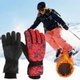 thumbnail image 1 of Lilgiuy Ski Gloves for Women and Men Winter Warm Waterproof Coldproof Snow Gloves Outdoor Riding Hiking Mountaining Snowboard Gloves Red, 1 of 5
