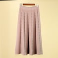 thumbnail image 1 of Lilgiuy Summer Casual Skirt for Women's Pattern Knitting Sweater A-line Skirt Mid Length Skirt Pleated Skirt, 1 of 5