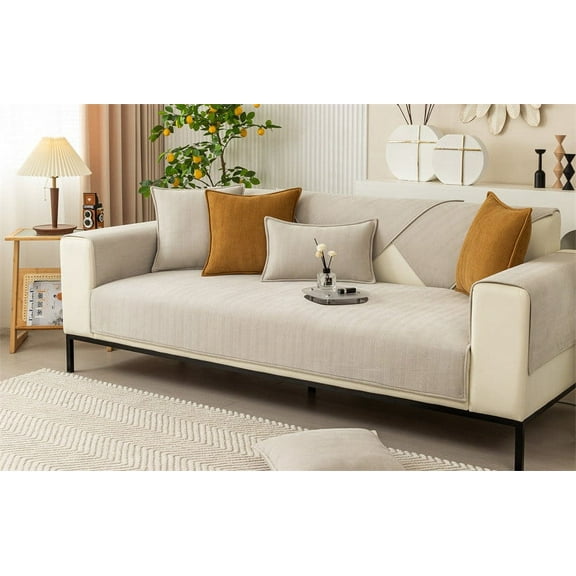 Lilgiuy Summer Clearance Herringbone Chenille Fabric Furniture Protector Sofa Cover for Living Room