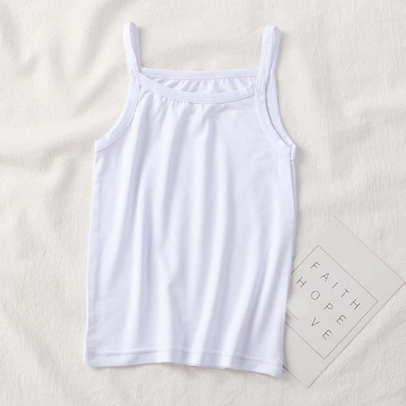 Lilgiuy Summer Girls Sweat-absorbing Breathable Stretch Bottoming Camisole Top Fall Clothes for 2022 Spring Winter