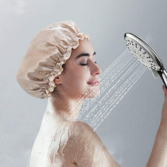 Lilgiuy Summer Savings Clearance! Household Double-layer Shower Cap- Thickened Women Oil Resistanted Shampoo Shower Cap