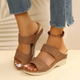 thumbnail image 1 of Lilgiuy Summer Women Thick Bottom Slope Heel Shoes Beach Sandals Roman Casual Slippers，Brown，7 2022 Fall Winter, 1 of 5