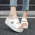 thumbnail image 1 of Lilgiuy Summer Women Thick Bottom Slope Heel Shoes Beach Sandals Roman Casual SlippersWhite4.5 Winter Dresses for 2022, 1 of 5