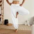 thumbnail image 1 of Lilgiuy Sweatpants Women Casual Solid Color High Waist Drawstring Jogger Pants Workout Long Trousers with Pockets for Home Leisure, 1 of 5