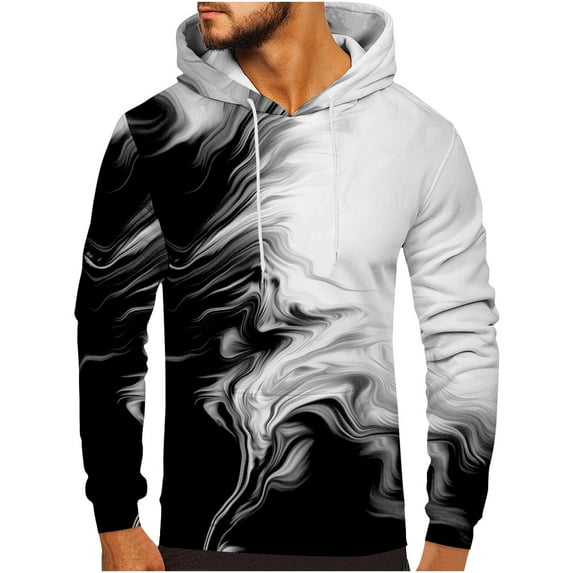 Lilgiuy Sweatshirt Men Casual Fashion Round Neck Print Pullover Long Sleeve Tops Sweatshirt for Photoshoot