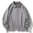 thumbnail image 1 of Lilgiuy Sweatshirts for Men Casual Solid Turn Down Long Sleeve Pullover Zipper Top for Outdoor Activities, 1 of 5