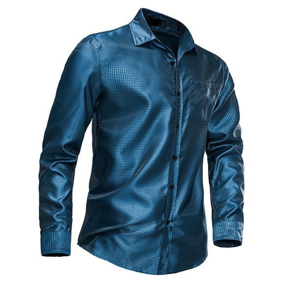 Lilgiuy T Shirts for Men Casual Buttons Beach Non-positioning Print Turn Down Short Sleeve Shirt Blouse for Party Club Birthday