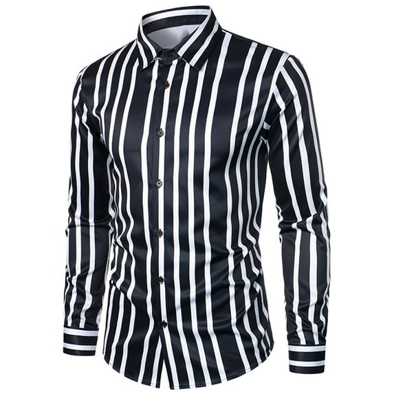 Lilgiuy T Shirts for Men Casual Buttons Beach Non-positioning Print Turn Down Short Sleeve Shirt Blouse for Stage Performance