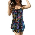 thumbnail image 1 of Lilgiuy Tankini Swimsuits for Women,2024 Summer Two Piece Bathing Suits Trendy Floral Print Sling Swim Tank Top with Soft Shorts Beach Swimwear(Black,XL), 1 of 5