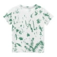 thumbnail image 1 of Lilgiuy Tie Dye Graphic T-Shirt for Boy Girl Summer Casual Short Sleeve Crewneck Breathable Tee Tops Basic Tops for Party Vacation Holiday School(Green,4-5 Years), 1 of 5