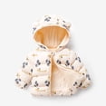 thumbnail image 1 of Lilgiuy Toddler Baby Boys Cute Pattern Plush Winter Keep Warm Hooded Zipper Jacket，Beige,3-4 Years 2022 Fall Winter, 1 of 5