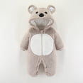 thumbnail image 1 of Lilgiuy Toddler Baby Boys Girls Color Plush Cute Bear Ears Winter Thick Keep Warm Jumpsuit Romper，Gray,0-3 Months for 2022, 1 of 5