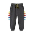 thumbnail image 1 of Lilgiuy Toddler Boys Cotton Drawstring Elastic Jogger Pants Athletic Knit Sweatpants With Pockets, 1 of 6