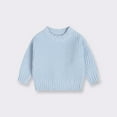 thumbnail image 1 of Lilgiuy Toddler Boys Girls Knit Sweater Long Sleeve Solid Color Winter Warm Pullover Tops Fall Clothes for Christmas New Year, 1 of 5