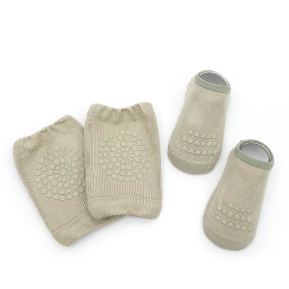 Lilgiuy Toddler Boys Girls Solid Color Socks Breathable Kids Dispensing Non-slip Indoor Socks Crawl Knee Pads Suit Fall Clothes for 2022 Spring Winter