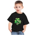 thumbnail image 1 of Lilgiuy Toddler Easter St Patrick Day T-Shirt Boys Girls Short Sleeve Lucky Shamrock Print Pullover Tops Shirt Tees Summer Casual Clothes Holiday Gifts (Black), 1 of 5