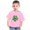thumbnail image 1 of Lilgiuy Toddler Easter St Patrick Day T-Shirt Boys Girls Short Sleeve Lucky Shamrock Print Pullover Tops Shirt Tees Summer Casual Clothes for Matching Jeans Shorts (Pink), 1 of 5