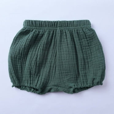 Lilgiuy Toddler Girls Boys Bloomer Shorts Summer Casual Solid Color Loose Harem Shorts Washable Reusable Diaper Cover Green