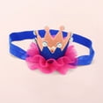 thumbnail image 1 of Lilgiuy Toddler Girls Crown Headband Newborn Princess Hair Band Cute Solid Color Mesh Crown Pearl Wedding Photoshoot Party Headband for 0-3Years, 1 of 3