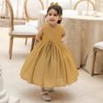 thumbnail image 1 of Lilgiuy Toddler Girls Princess Piano Dress Comfortable Solid Color Sleeveless Flower Skirt Casual Puff Dress With Headband Decoration Summer Sales, 1 of 1