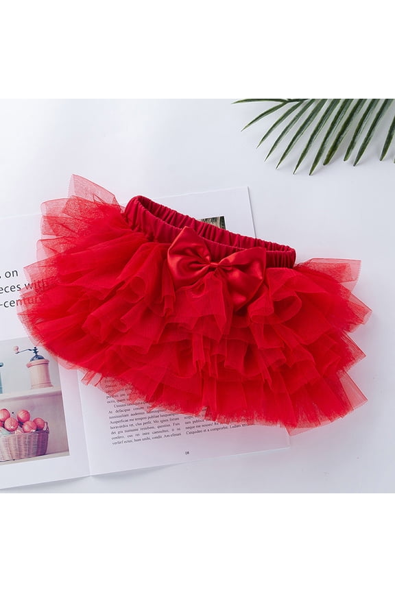 Toddler Girls Tutu Ballet Skirt Multi-color Vintage Net Yarn Bow Princess Pettiskirt for Dance Photography Birthday Party Clearance