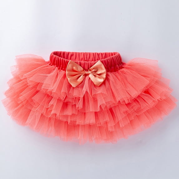 Lilgiuy Toddler Girls Tutu Ballet Skirt Multi-color Vintage Net Yarn Bow Princess Pettiskirt for Dance Photography Birthday Party Clearance