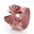 thumbnail image 1 of Lilgiuy Toddler Girls Velvet Headbands Cute Solid Stretchy Soft Oversized Pleated Hair Bands with Big Bow Headwear Headband Hair Accessories Pink, 1 of 3