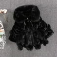 thumbnail image 1 of Lilgiuy Toddler Girls Winter Snow Jackets Casual Solid Warm Thicken Plush Cute Hoodie Hairball Coat Cloak for Travel Holiday Vacation Black, 1 of 5