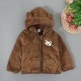 thumbnail image 1 of Lilgiuy Toddler Kids Baby Boys Girls Fashion Cute Solid Color Keep Warm Zipper Bear Ear Hooded Jacket Coat for School Uniforms, 1 of 5