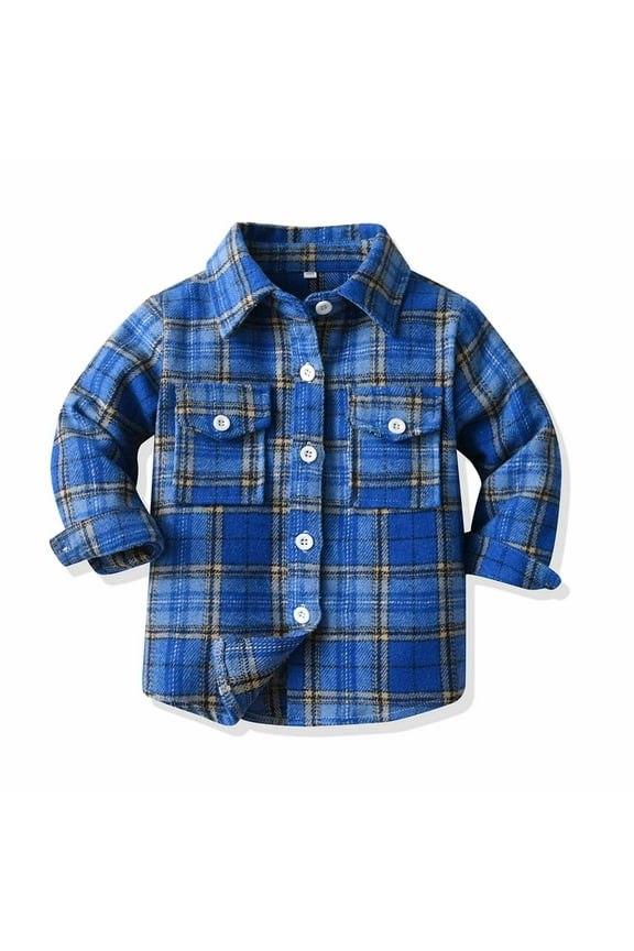 Toddler Kids Boys Girls Flannel Shirt Plaid Baby Button Down Plaid Flannel Shirts Girl Boy Fall Outfit Outwear for Skiing Snowboarding