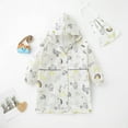 thumbnail image 1 of Lilgiuy Toddler Raincoat Boys Girls Rain Poncho Cute Cartoon Print Lightweight Waterpoof Kids Rain Hooded Jacket Children Rainwear First Day of School Gifts White(8-9 Years), 1 of 5